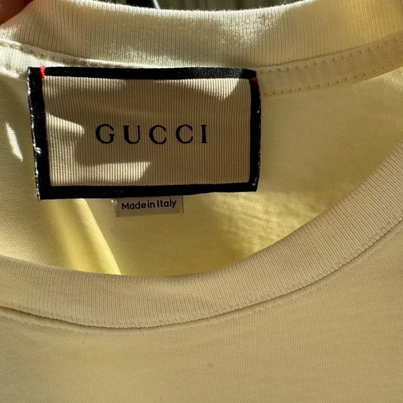 Gucci Cream Cat Print Tee Authentic - Picture 6 of 8